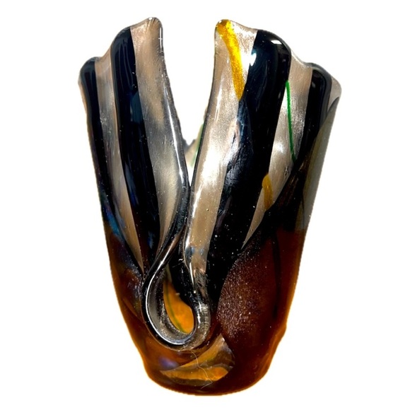Glass Blown Murano Like, Colored Glass Art, Unbranded Gorgeous Piece - Picture 3 of 7